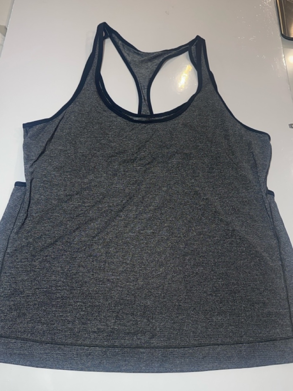 lululemon athletica Run The Day Gray Racerback Tank Top lightweight Airy Flowy